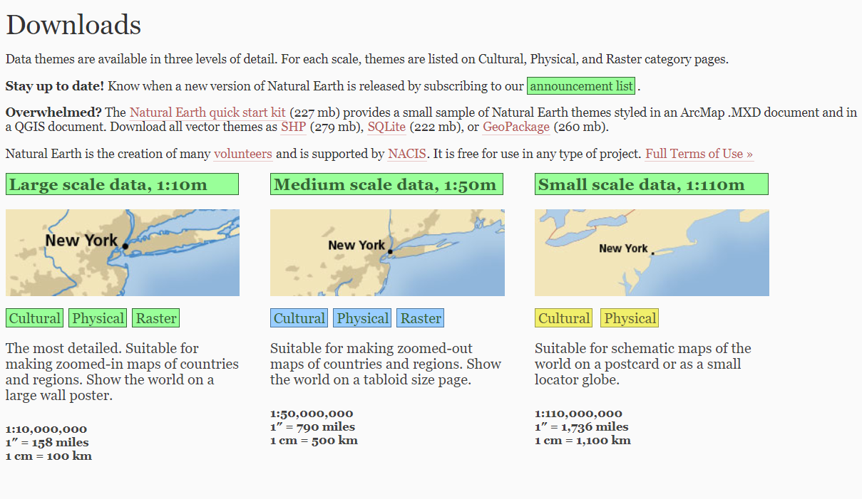 A naturalearth website preview